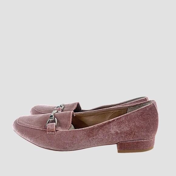^_^ Steve Madden Pawly Pink Velvet Horsebit Loafers Sz 8 - Picture 1 of 8
